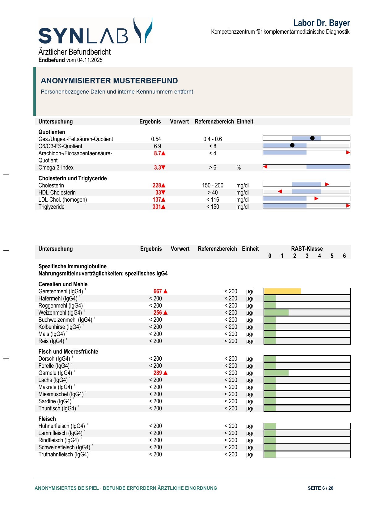 Anonymisierter Musterbefund, Seite 6 von 28