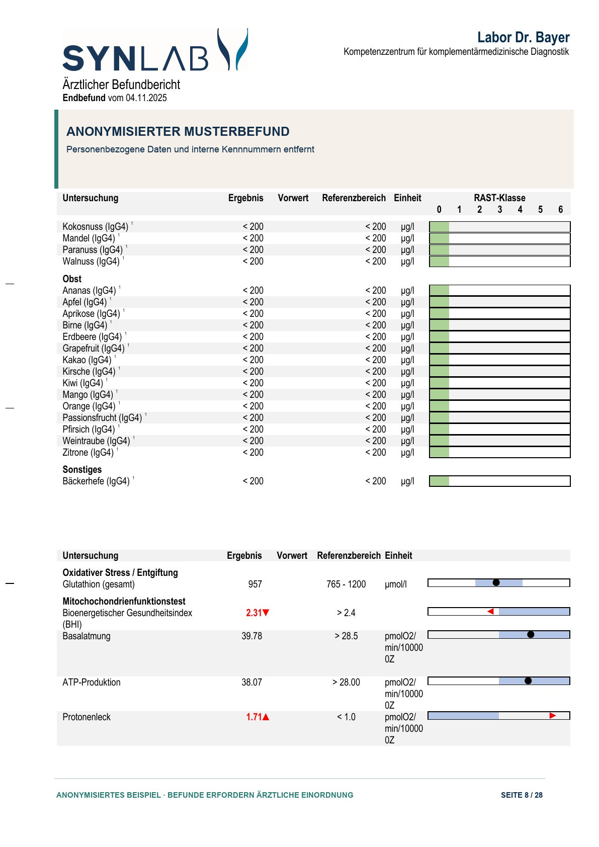 Anonymisierter Musterbefund, Seite 8 von 28