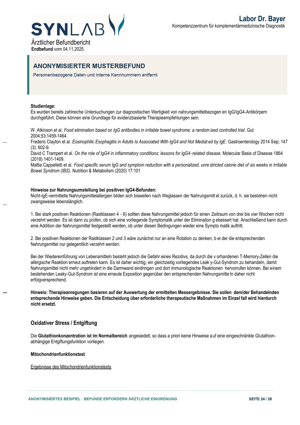 Anonymisierter Musterbefund, Seite 24 von 28
