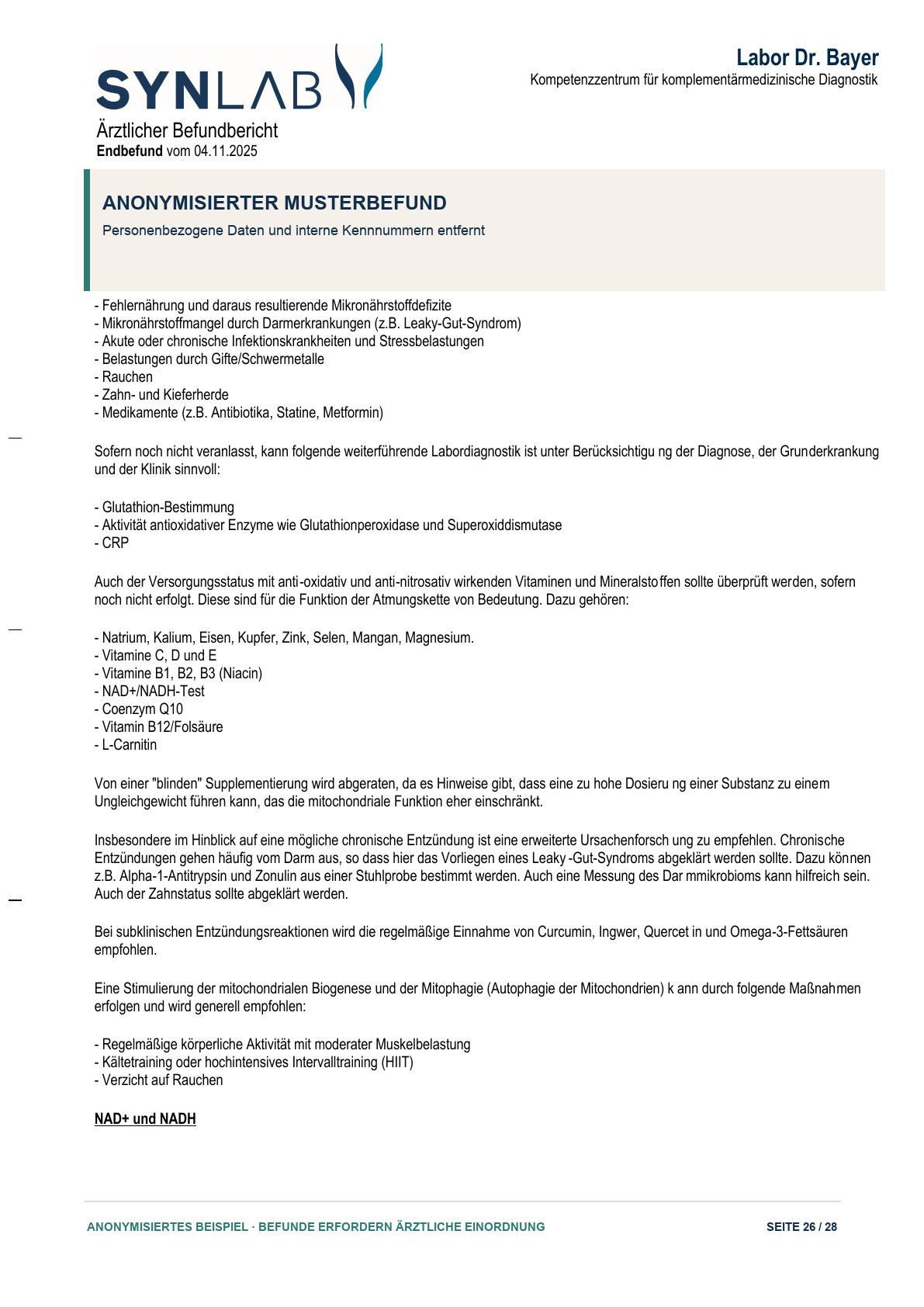 Anonymisierter Musterbefund, Seite 26 von 28